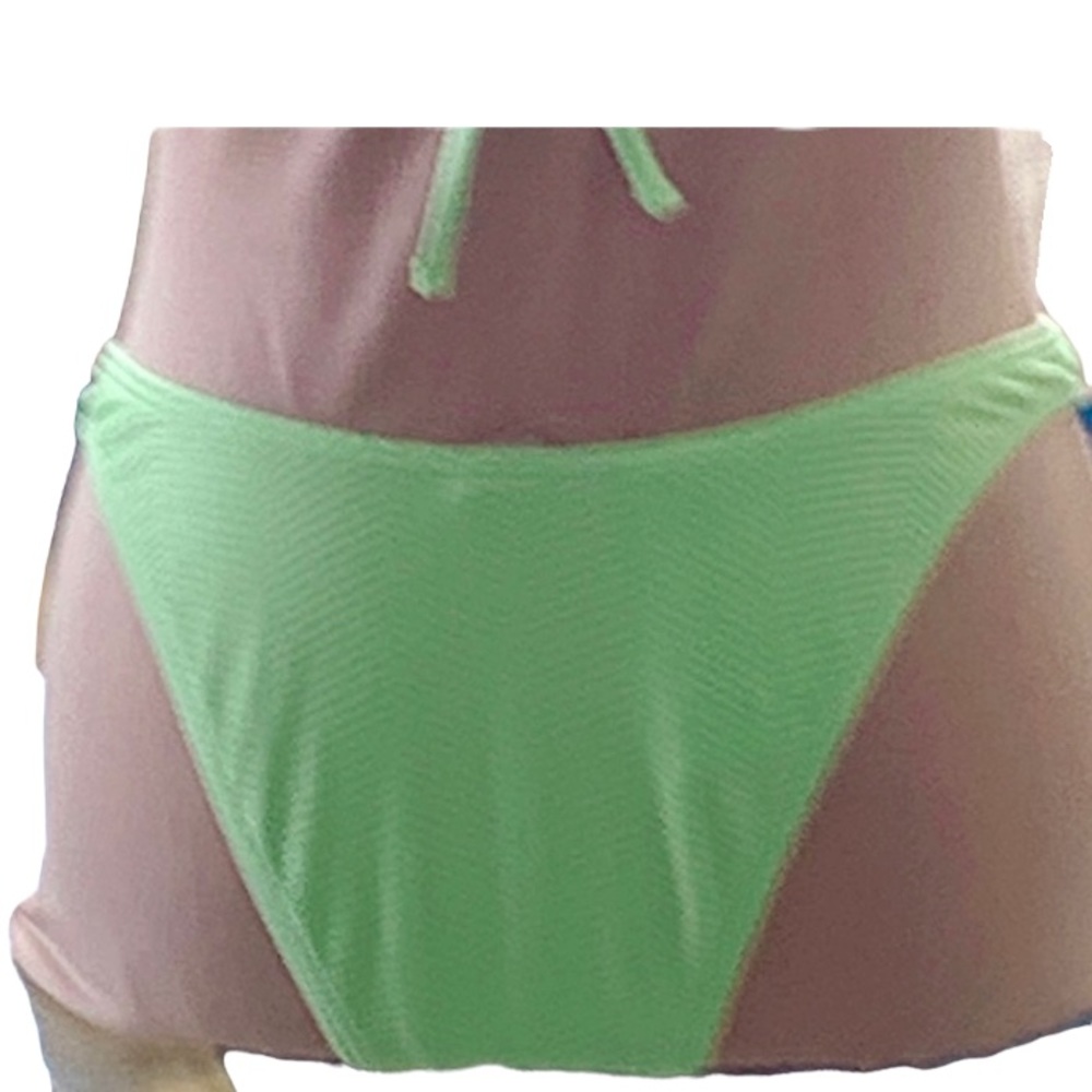 lime green high cut bikini bottoms size M - Picture 3 of 6